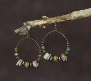 3" Bronze-tone Earring Set Bohemian Retro Dangle Drop Hook New Free Ship 7963