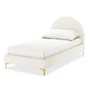 Camryn Single Boucle Kids Bed - Cream White