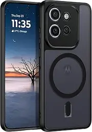 for Motorola Edge 50 Neo Magnetic Case with [Magnet Ring][Compatible Magsafe Accessories] Non-Yellowing, high qualit, Scratch Resistant, Anti-Skid & Camera Protector, Matte Black