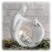 Nativity Sets For Indoor Statue With Led Tealight Candle Holder Contemporary