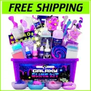 Galaxy Slime Craft Kit - 25-Piece Glow in the Dark Slime Maker Set for Ages 8-12