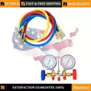 3 Way AC Gauges Set, AC Manifold Gauge Set for Multiple Refrigerant & 3FT Hoses