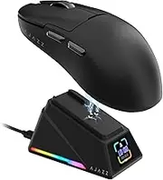 AJAZZ AJ159 APEX Wireless Gaming Mouse with Magnetic Charging Base, 56g Lightweight BT/2.4G/USB-C Wired Mouse, PAW3950APEX 42K DPI Optical Sensor, Programmable Buttons for PC/Mac/Win(Black)