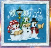 Caroling Snowmen Cross Stitch Pattern