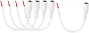 uxcell 5pcs DC Power Pigtails Cable, 5.5 x 2.1mm Female Barrel Plug Connector to Bare Wire Open End for CCTV Camera, DVR, LED Strip, 15cm White