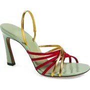 Marni New Wave Slingback Sandal in Z0938 Green/Red/Gold at Nordstrom, Size 10Us