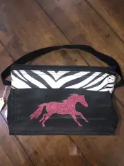 Zebra And Pink Sparkle Horse lunch bag