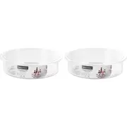2x Boxsweden Crystal 25cm Lazy Susan Round Organiser Rotating Tray Storage CLR