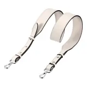 43.3" Adjustable Leather Purse Strap Crossbody Replacement Beige White/Silver
