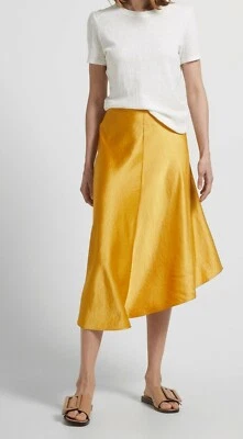 NEW SABA Satin Midi Skirt [12 M] Women's Midi Skirt Saffron Yellow | RRP$229