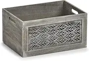 Zeller Leaves 15187 Storage Box Wood Grey 35 x 25 x 18 cm