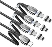 100W Magnetic Charging Cable,Magnetic Right Angle USB C Cable,480Mbps Data Transfer,5A Fast Charging,Compatible with USB C Device (3, Black 5a, 100W)