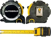 AutoSolo 16' x 7/8" Tape Measure with Slide Lock & Finger Brake – Durable, High-Impact Case, Dual Measurement in Inches & Centimeters – Replacement Tape Measure for AutoSolo Toe Plates