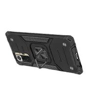 2PCS Magnetic Metal Ring Stand Holder Armor Case For Samsung Galaxy A12 4G Cover For Galaxy A12 4G - Black Samsung A12 4G