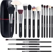 Makeup Brushes BS-MALL Premium Synthetic Foundation Powder Concealers Eye Shadows Makeup 18 Pcs Brush Set, Black Color with Case