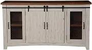 [Martin Svensson Home] 90906 Taos 65" TV Stand, Antique White & Aged Distressed Pine, Antique White and Aged Distressed Pine