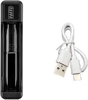 Byttlerom 4.2V Lithium Battery Intelligent Charger with Type-C Cable for 14500 26650 18650 Battery, 1 Slot