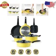Durable Nonstick 9-Piece Cookware Set - Ideal for Gas, Electric, and Induction