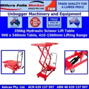 Millers Falls 350kg Mobile Scissor Lift Table Manual Hydraulic 1500mm Lift