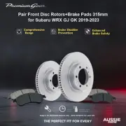 Pair Front Disc Rotors+Brake Pads 315mm for Subaru WRX GJ GK 2019-2023 (for: Subaru)