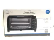 New Mainstays 4 Slice Toaster Oven with 3 Setting Baking Rack and Pan USA