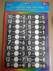 Teacher Building Blocks 8 ct. Laminated Dry Erase Math Sheet