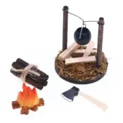 Realistic Firewood Model Dollhouses Hanging Cauldron Cookware Collection