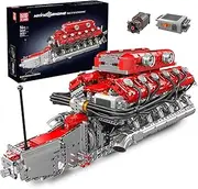 Mould King 10169 V12 Engine Building Block Sets, 3472 PCS V12 Engine Building Kits That Works with Motor, Build Your Own 6.5-Liter Engine Model Building Kits, STEM Engine Model for Kids & Adult Age 8+