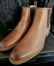 "Geoffrey Beene" Men's BROWN MENS DESIGNER LEATHER BOOTS - Size AUS 8 BRAND NEW