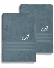 Linum Home Textiles Denzi 2pc Monogrammed Bath Towel Set