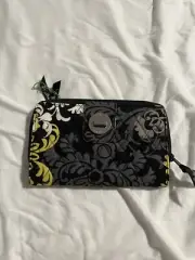 Vera Bradley Turn Lock Zip Around Wallet / Clutch Floral Citron 2014 NWT