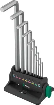 - 05022102001-950/9 Hex-Plus 8 L-Key Set, Metric, Chrome-Plated, 9 Pieces