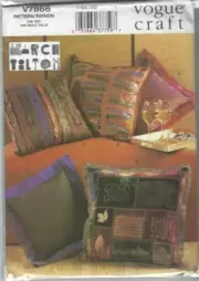 Vogue Craft Sewing Pattern 7866, Marcy Tilton Pillows x 4, Uncut