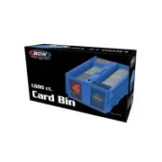 1 BCW Collectible Card Bin - Holds 1600 Trading Cards - with Hinged Lid - Blue