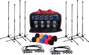 VocoPro Professional 8 Channel UHF Wireless Mic Package with XLR Cables