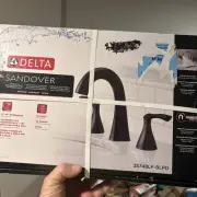 Delta Sandover Matte Black Widespread Pull-Down Bathroom Faucet 35748LF-BLPD