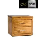Assembled Osaka 2 Drawer Bedside chest Table Black wood