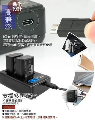 YHO 液晶雙槽充電器for Canon BP-511 / BP-511A (一次充兩顆電池) (7.2折)