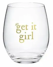 "Get It Girl" Stemless Wine Glass With Gift Box