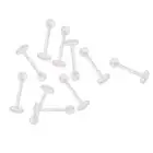 10Pcs Clear Acrylic Bar Lip Studs Tragus Body Ear Piercing