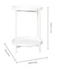 Folding End Table 2-Tier Metal round Side Table with Removable Tray Height 20.28
