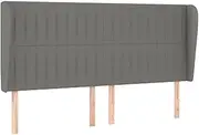 'vidaXL Dark Grey Fabric Headboard with Ears - Adjustable Height, Breathable Durable Material, Sturdy Construction, 203x23x118/128cm, Ideal for Bedroom, Master Suite, Guest Room