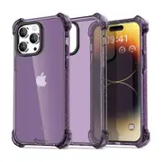 iPhone 15 Pro Shockproof Case Cover - Drop-Resistant, Premium Quality, Comfortable Grip, Long-Lasting, Lightweight - Clear Purple
