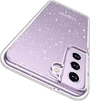 [Rayboen] for Samsung Galaxy S21 FE 5G Case Glitter, Non-Yellowing Shockproof Phone Bumper Cover, Cute Sparkly Girly Hybrid Case for Galaxy S21 FE, Glitter Clear
