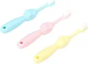 Outanaya Ergonomic Boys and Girls Toothbrush Cartoon Hippo Soft Bristle Set Toddler Baby Brush