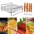 1x Air Fryer Double Layer Grill Stainless-Steel Grill Home Oven Accessories