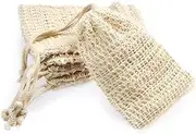 MIFASOO 5 Pack Natural Cotton Soap Saver Bag Zero Waste Mesh Bar Soap Loofah Holder Pouch for Shower
