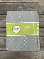 Circo Fitted Crib Sheet 100% Cotton 200 Thread Count 28x52 Gray Polka Dot