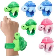 COMNESTBI 6 Pcs Plush Snap Bracelets Turtle Design Slap Wrist Bands Party Supplies for Birthdays Halloween Year Celebrations