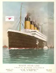 RMS OLYMPIC, TITANIC SISTER SHIP, OLD RELIABLE ADVERTISING POSTER REPRINT